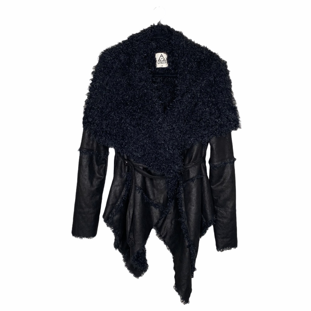 VHTF: UNIF ☻︎ Blogger Fave Chelsea Vegan Shearling Draped Asymmetrical Jacket ☻︎ - Picture 5 of 17